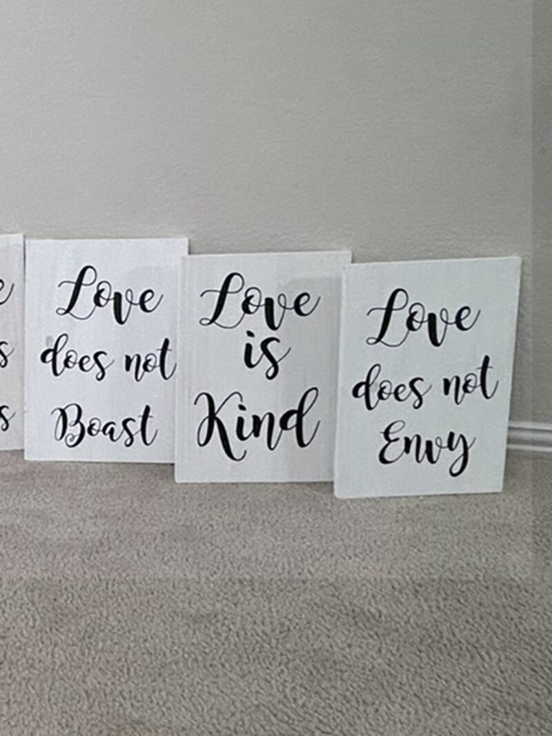 1 Corinthians 13 Aisle Signs White
