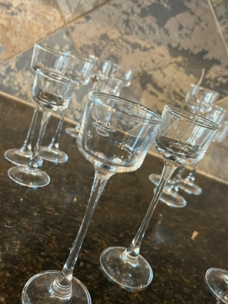 Long Stem Glass Tea Light Holder Set (Set of 3)