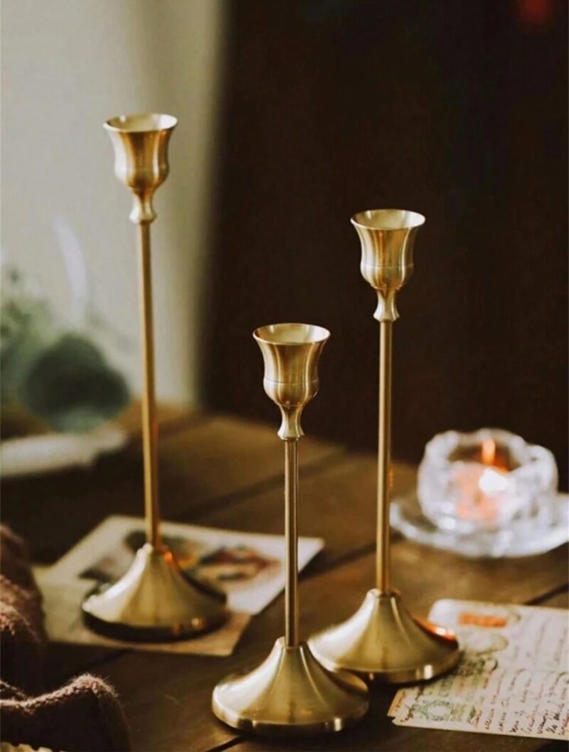 Gold Candle Holders (Various Sizes/Shapes)
